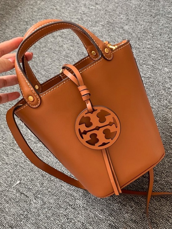 Tory Burch Handbags - Tory Burch Brown Miller Mini Bucket Bag